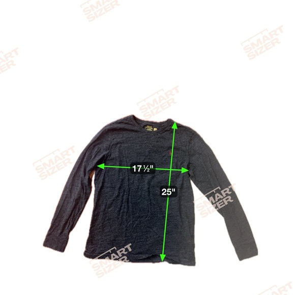 Polo Ralph Lauren Dark Gray Long Sleeve Pony Tee Large‎ Custom Slim Fit - Picture 6 of 6